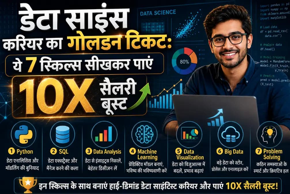 डेटा साइंस करियर का गोलडन टिकट: ये 7 स्किल्स सीखकर पाएं 10X सैलरी बूस्ट