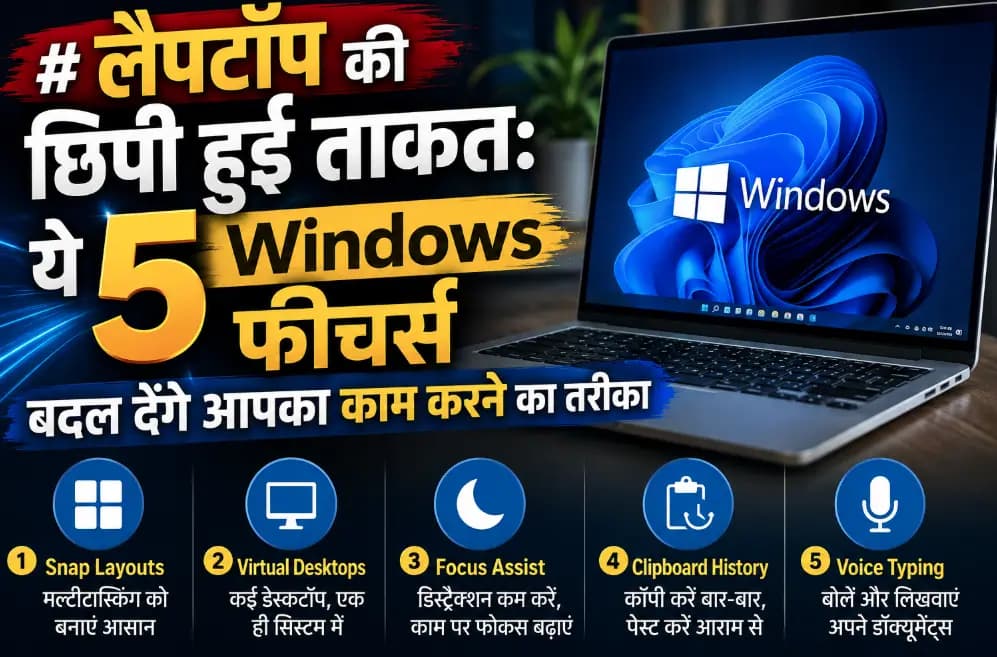 लैपटॉप की छिपी हुई ताकत: ये 5 Windows फीचर्स बदल देंगे आपका काम करने का तरीका